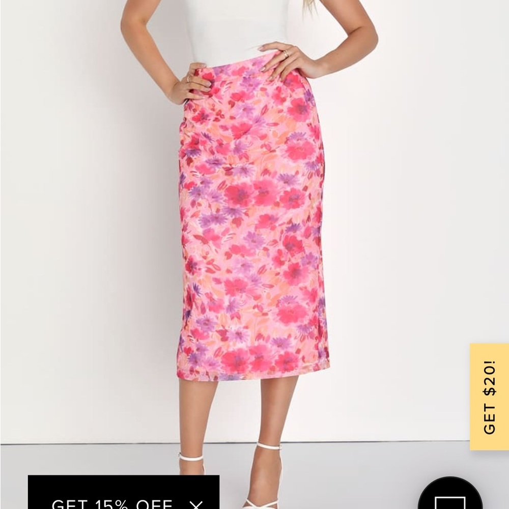 High rise midi skirt.